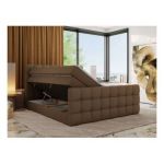 Łóżko kontynentalne - ALTIVO KING DUO - 120x200 - H4 - brązowy, ekoskóra