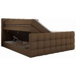 Łóżko kontynentalne - ALTIVO KING DUO - 180x200 - H4 - brązowy, ekoskóra