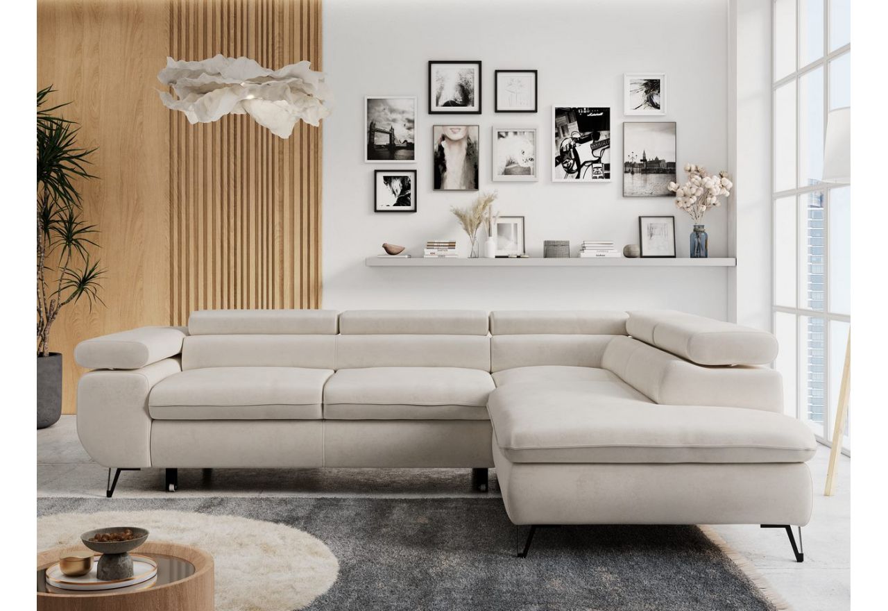 Narożnik PETER L - Paros 01 - beżowy - OUTLETU