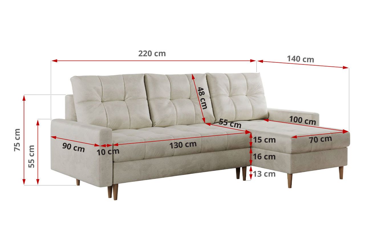 Narożnik COLIN L - Paros 01 - beżowy - OUTLETU