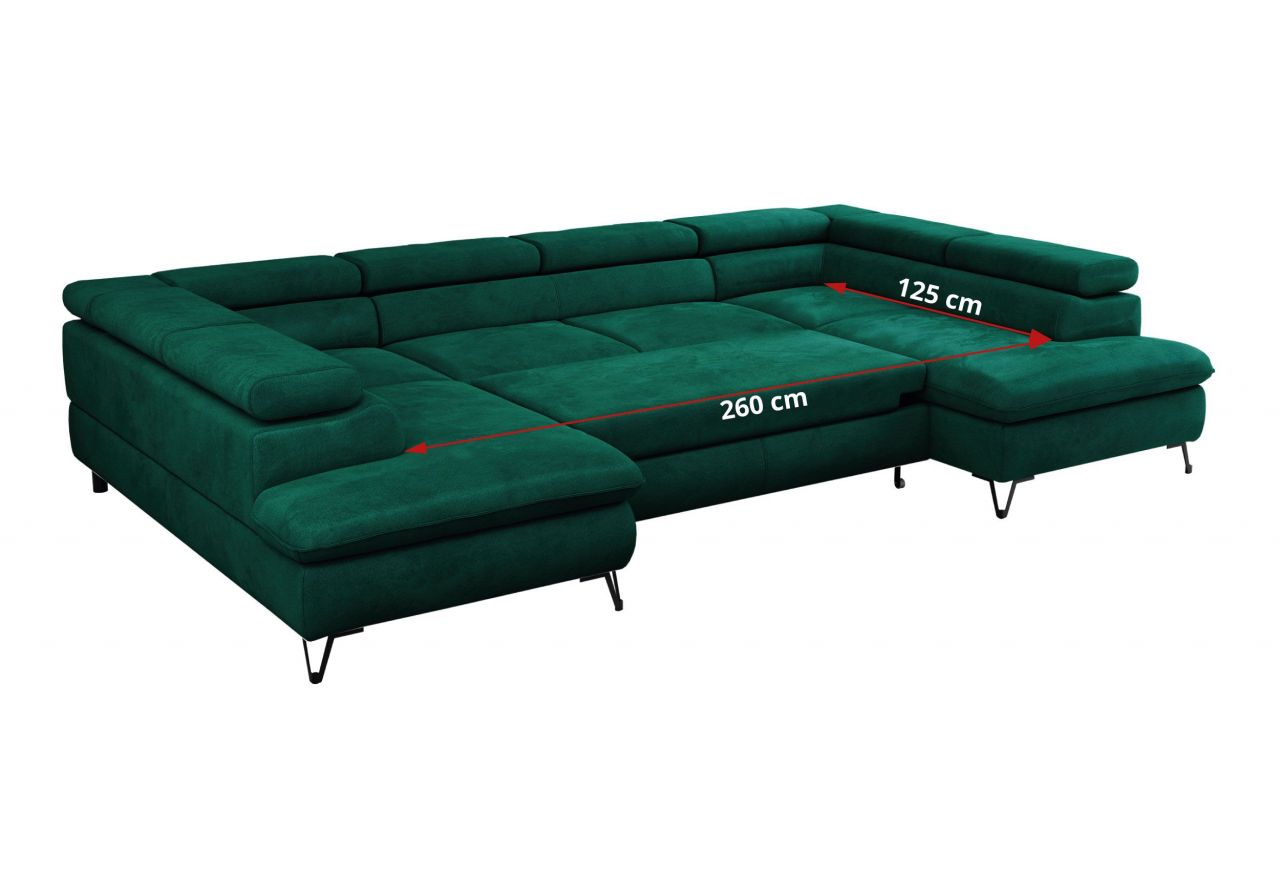 Narożnik PETER U - Monolith 37 - zielony - OUTLETU