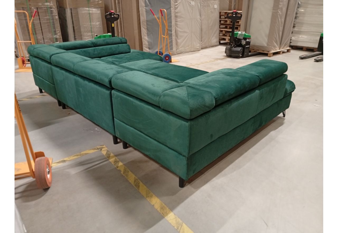 Narożnik PETER U - Monolith 37 - zielony - OUTLETU