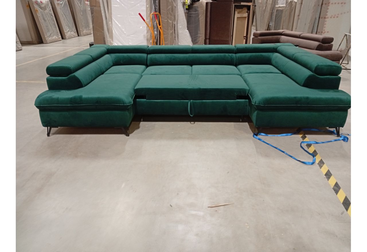 Narożnik PETER U - Monolith 37 - zielony - OUTLETU