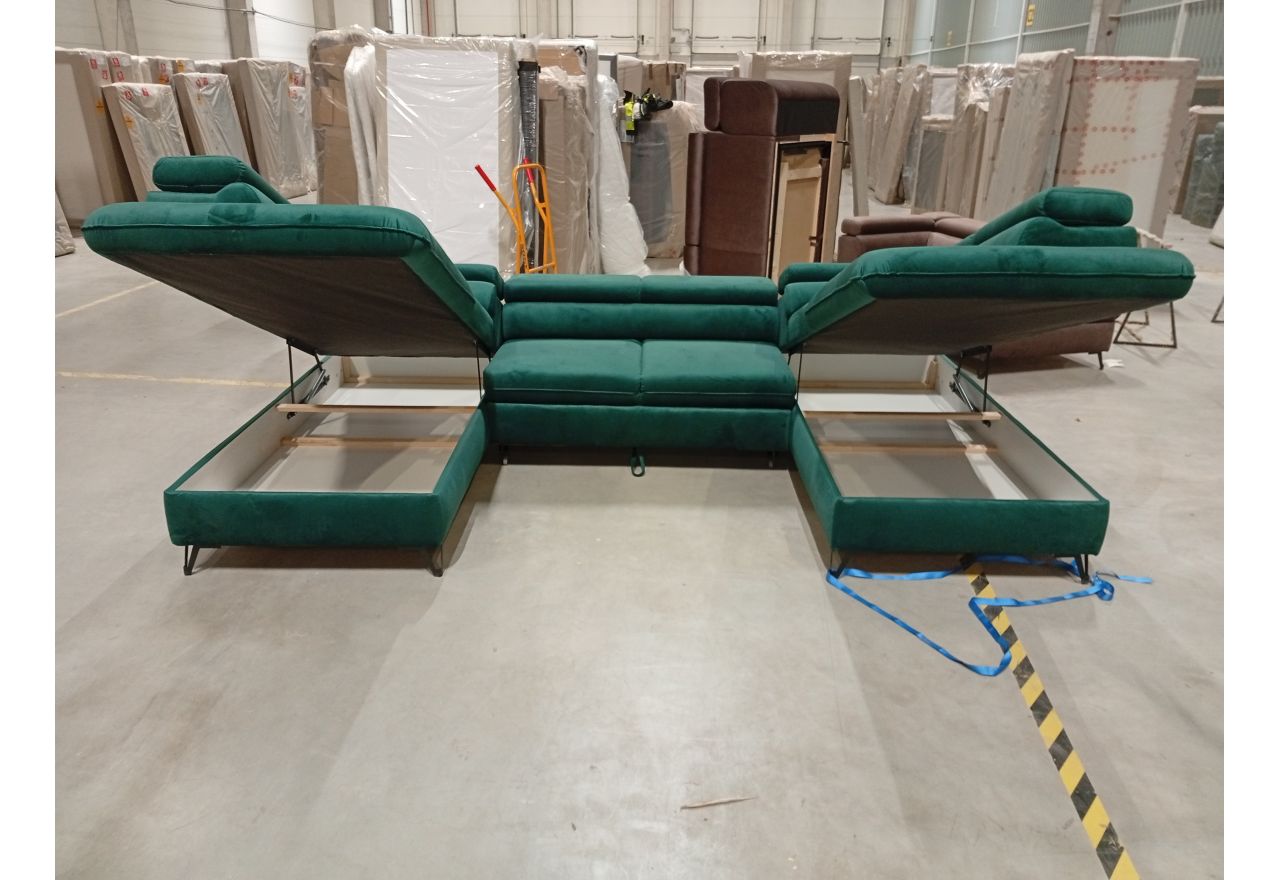 Narożnik PETER U - Monolith 37 - zielony - OUTLETU