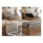 Łóżko kontynentalne ALBERO 1 180x200 - Matana 17 - beżowy - OUTLET