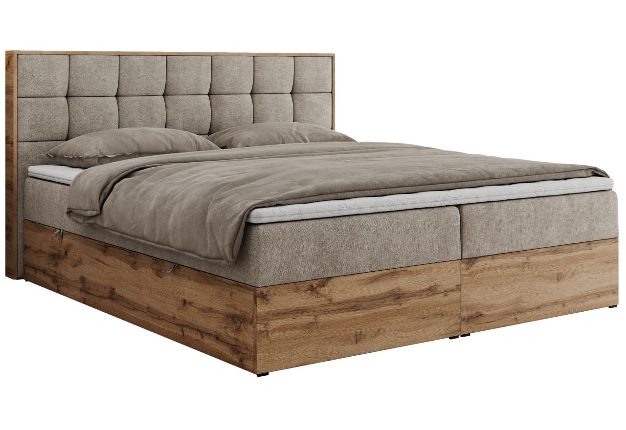 Łóżko kontynentalne ALBERO 1 180x200 - Matana 17 - beżowy - OUTLET