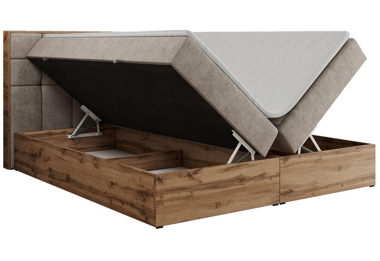 Łóżko kontynentalne ALBERO 1 180x200 - Matana 17 - beżowy - OUTLET