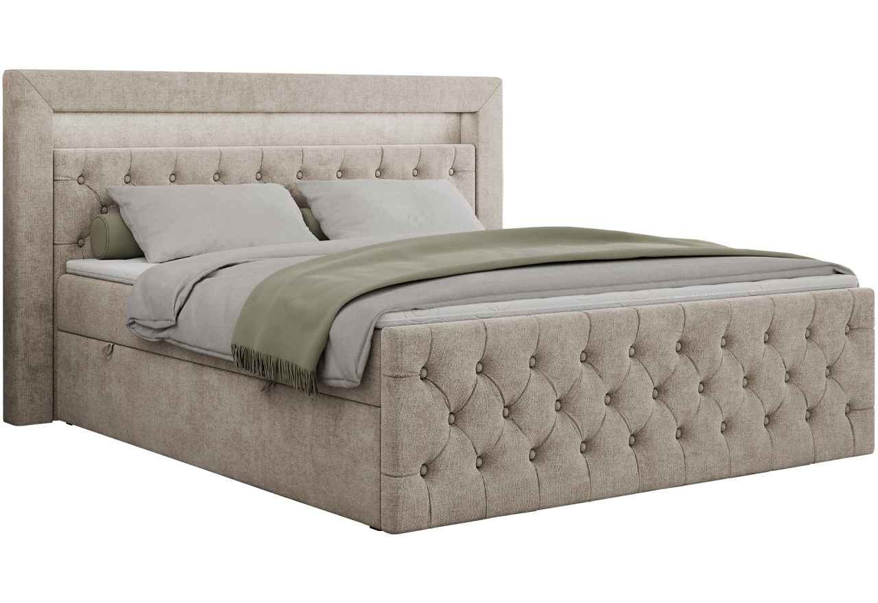 Łóżko kontynentalne GOLD 9 200x200 - Matana 17 - beżowy - OUTLET