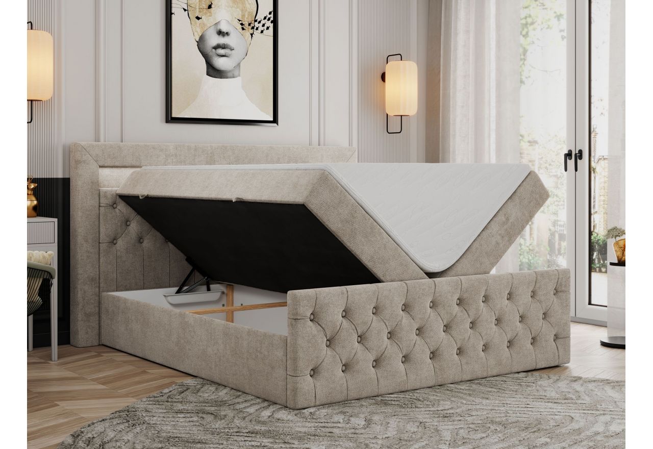 Łóżko kontynentalne GOLD 9 200x200 - Matana 17 - beżowy - OUTLET