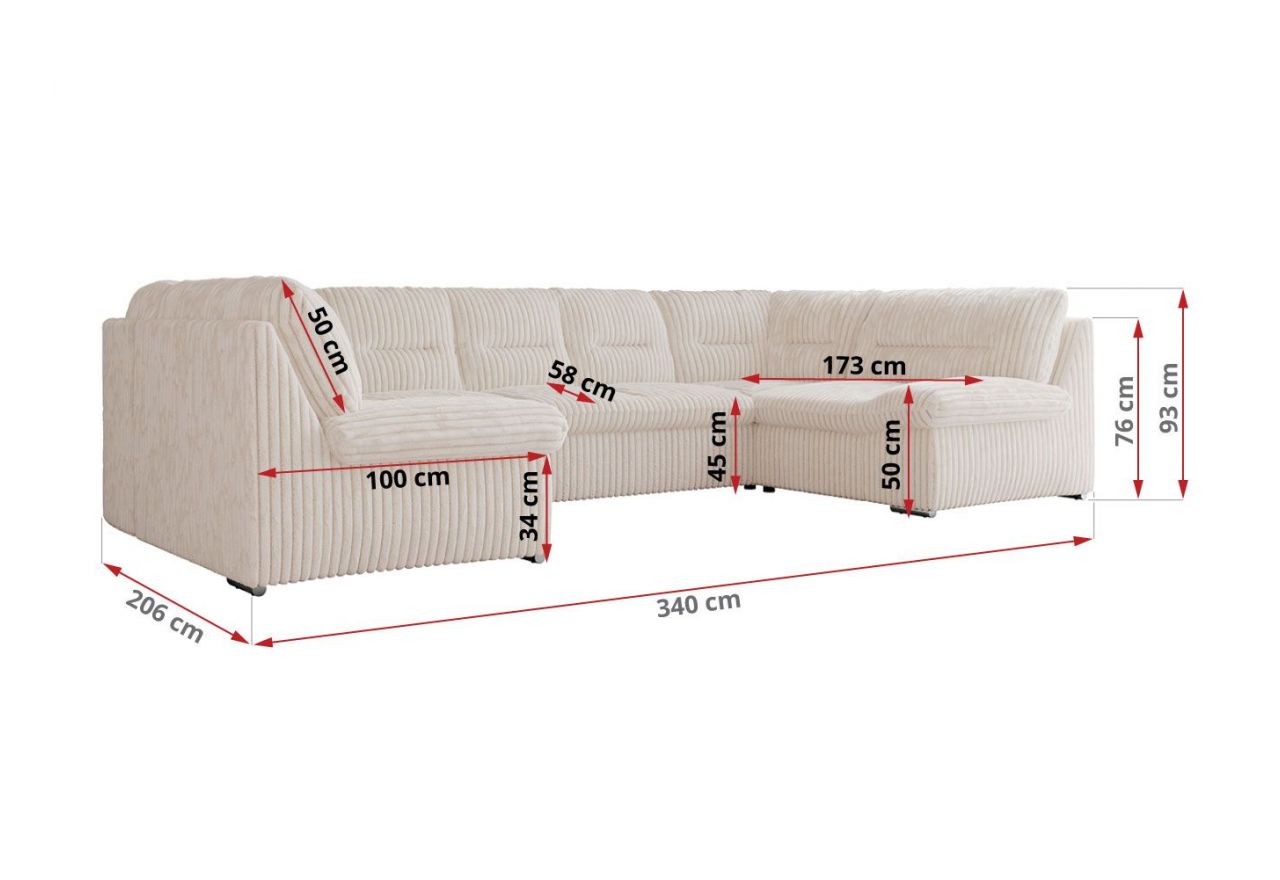 Narożnik COMODO U - Tilia 01 - beżowy - OUTLET