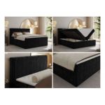 Łóżko kontynentalne TILIANO 160x200 - Tilia 100 - czarny - OUTLET