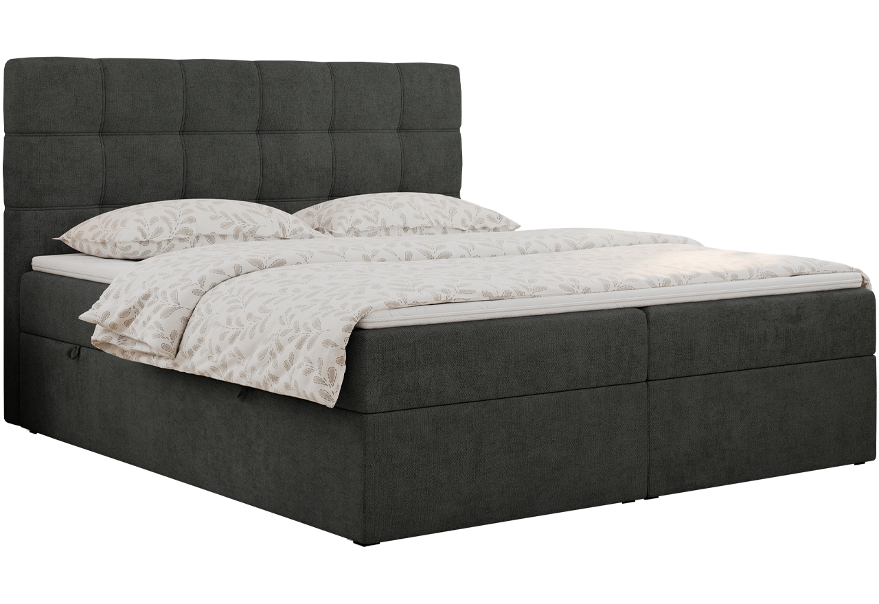 Łóżko kontynentalne ERNI 120x200 - Matana 05 - ciemny szary - OUTLET