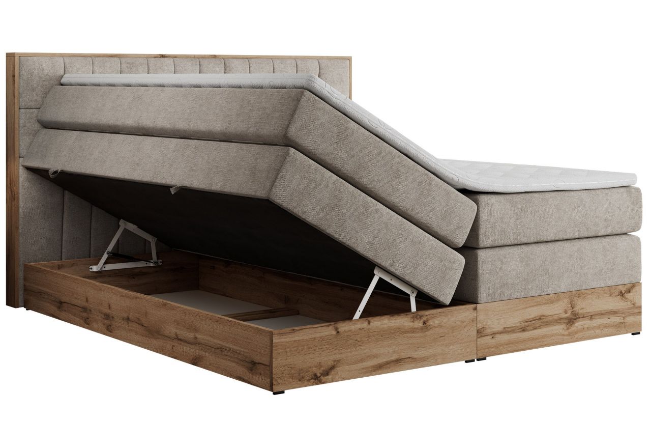 Łóżko kontynentalne AMORE KING 180x200 - Matana 17 - beżowy - OUTLETU