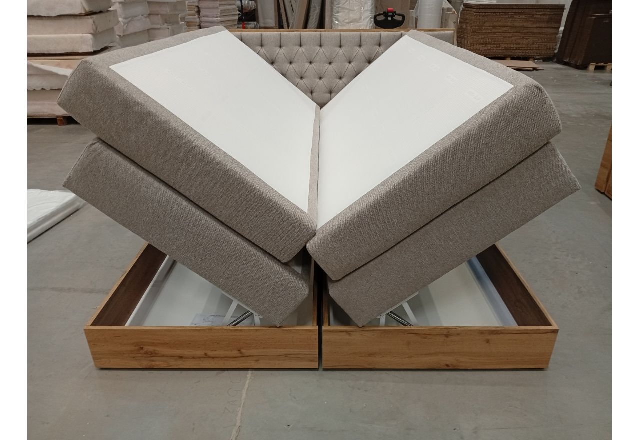 Łóżko kontynentalne AMORE KING 180x200 - Matana 17 - beżowy - OUTLETU