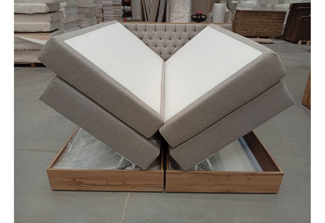 Łóżko kontynentalne AMORE KING 180x200 - Matana 17 - beżowy - OUTLETU