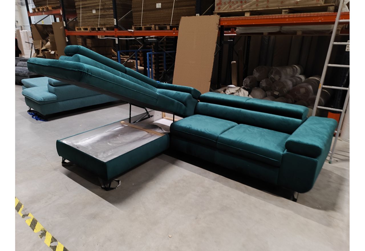 Narożnik PETER L - Monolith 37 - zielony - OUTLETU