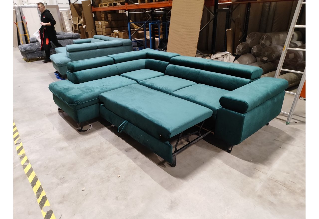 Narożnik PETER L - Monolith 37 - zielony - OUTLETU