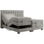 Łóżko kontynentalne, elektrycznie sterowane z pilota - ELECTRO 160x200 - H3 - jasnoszary, struktura