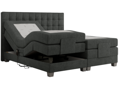 Łóżko kontynentalne, elektrycznie sterowane z pilota - ELECTRO 180x200 - H3 - ciemnoszary, struktura