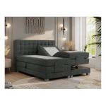 Łóżko kontynentalne, elektrycznie sterowane z pilota - ELECTRO 200x200 - H3 - ciemnoszary, struktura