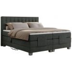 Łóżko kontynentalne, elektrycznie sterowane z pilota - ELECTRO 140x200 - H4 - ciemnoszary, struktura