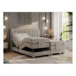 Łóżko kontynentalne, elektrycznie sterowane z pilota - ELECTRO 200x200 - H3 - beżowy, struktura