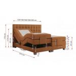 Łóżko kontynentalne, elektrycznie sterowane z pilota - ELECTRO 140x200 - H3 - pomarańczowy, struktura