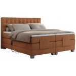 Łóżko kontynentalne, elektrycznie sterowane z pilota - ELECTRO 200x200 - H3 - pomarańczowy, struktura