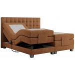 Łóżko kontynentalne, elektrycznie sterowane z pilota - ELECTRO 180x200 - H4 - pomarańczowy, struktura