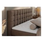 Łóżko kontynentalne, elektrycznie sterowane z pilota - ELECTRO 180x200 - H3 - brązowy, welwet