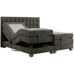 Łóżko kontynentalne, elektrycznie sterowane z pilota - ELECTRO 140x200 - H3 - ciemnoszary, welwet