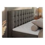 Łóżko kontynentalne, elektrycznie sterowane z pilota - ELECTRO 160x200 - H3 - ciemnoszary, welwet