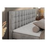 Łóżko kontynentalne, elektrycznie sterowane z pilota - ELECTRO 160x200 - H3 - jasnoszary, welwet