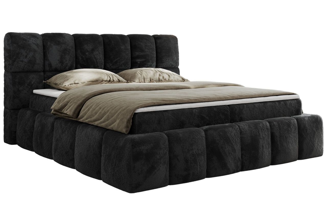 Łóżko kontynentalne NIRA 120x200 - H3 - ciemnoszary, plusz