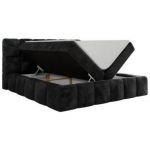 Łóżko kontynentalne NIRA 180x200 - H3 - ciemnoszary, plusz