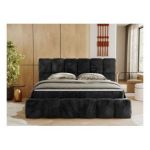 Łóżko kontynentalne NIRA 180x200 - H4 - ciemnoszary, plusz