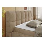 Łóżko kontynentalne NIRA 200x200 - H3 - beżowy, plusz