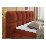 Łóżko kontynentalne NIRA 140x200 - H3 - pomarańczowy, plusz