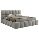 Łóżko kontynentalne NIRA 120x200 - H3 - jasnoszary, struktura