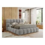 Łóżko kontynentalne NIRA 200x200 - H3 - jasnoszary, struktura