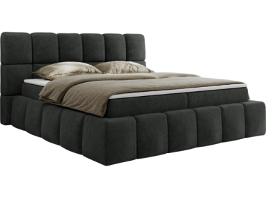 Łóżko kontynentalne NIRA 120x200 - H3 - ciemnoszary, struktura