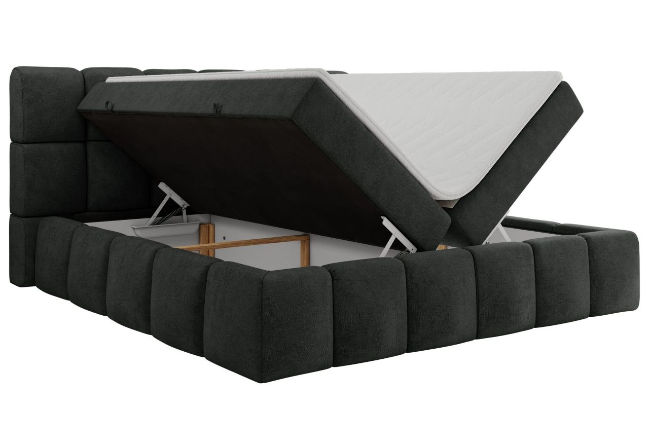 Łóżko kontynentalne NIRA 120x200 - H3 - ciemnoszary, struktura