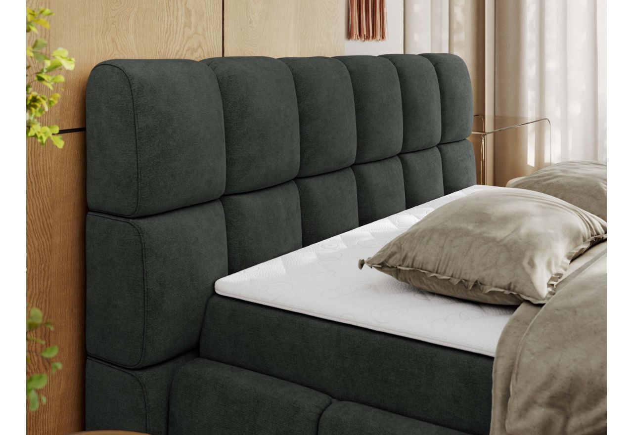 Łóżko kontynentalne NIRA 180x200 - H3 - ciemnoszary, struktura