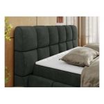 Łóżko kontynentalne NIRA 140x200 - H4 - ciemnoszary, struktura