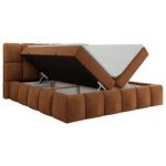 Łóżko kontynentalne NIRA 160x200 - H3 - pomarańczowy, struktura