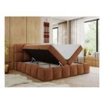 Łóżko kontynentalne NIRA 200x200 - H3 - pomarańczowy, struktura