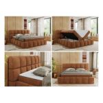 Łóżko kontynentalne NIRA 120x200 - H4 - pomarańczowy, struktura