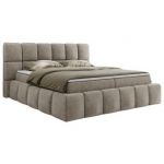 Łóżko kontynentalne NIRA 140x200 - H3 - beżowy, struktura