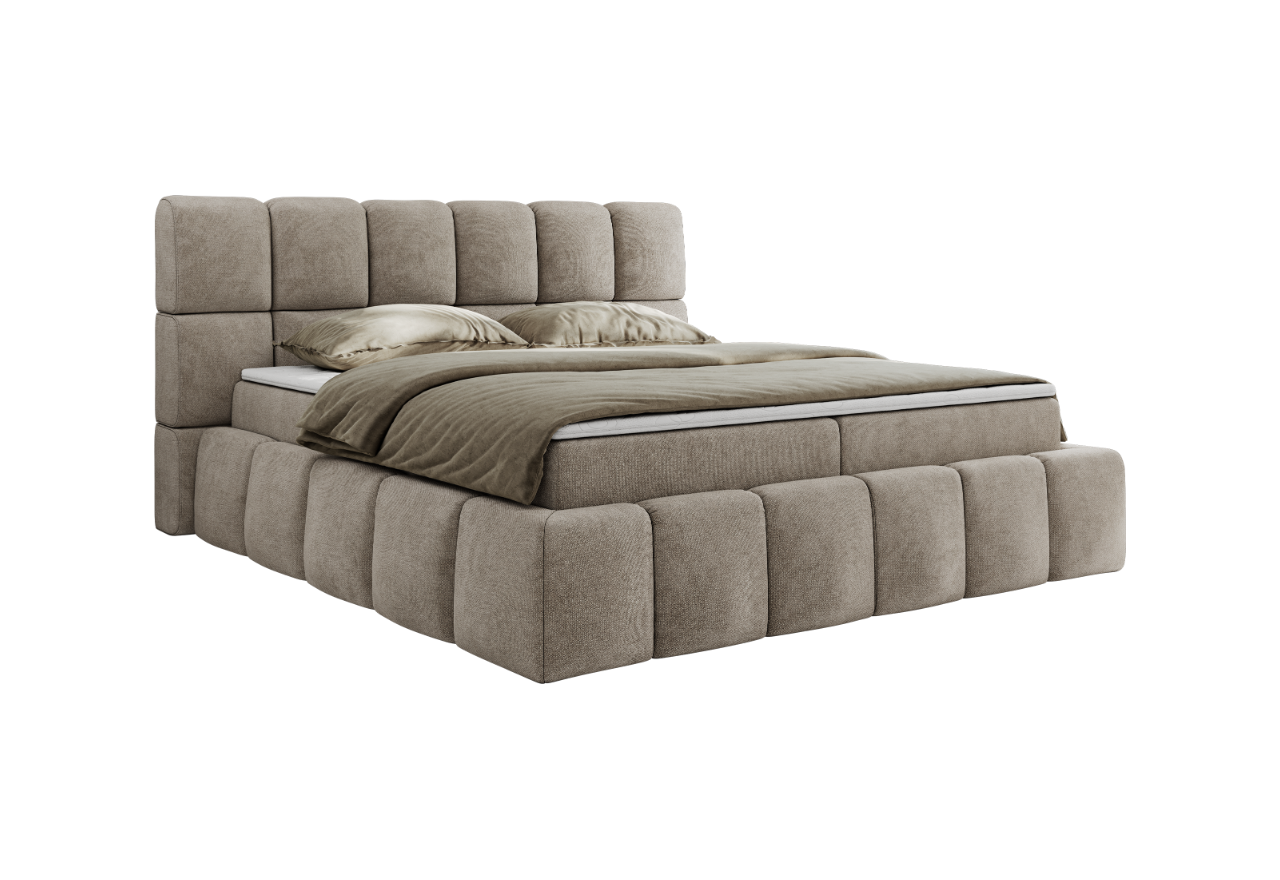 Łóżko kontynentalne NIRA 180x200 - H3 - beżowy, struktura