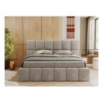 Łóżko kontynentalne NIRA 140x200 - H4 - beżowy, struktura